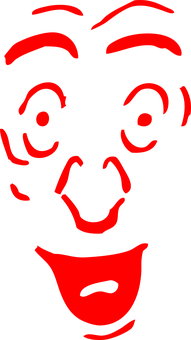 Red Outline Face Illustration