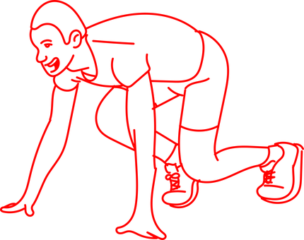 Red Outline Man Starting Position