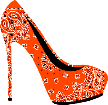 Red Paisley Stiletto High Heel