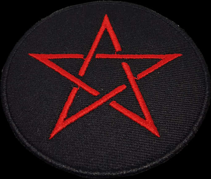 Red Pentagram Embroidered Patch