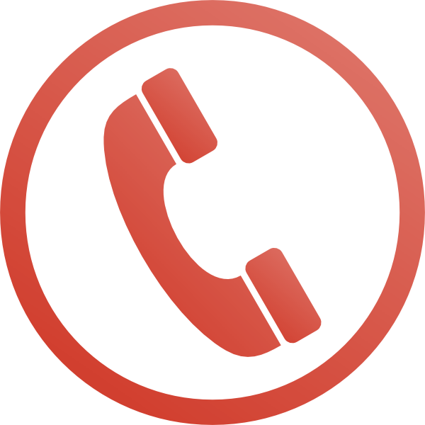 Red Phone Icon Circle Background