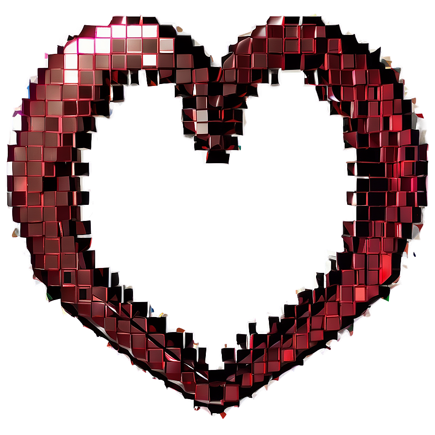 Red Pixel Heart Png Kgb92