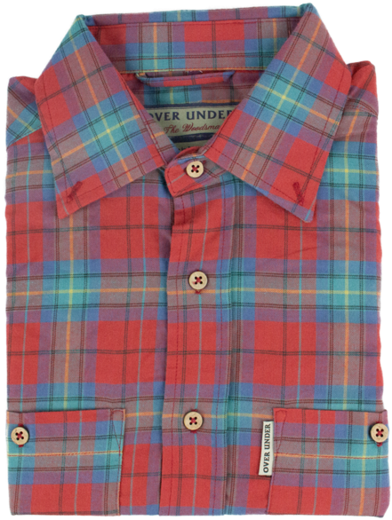 Red Plaid Casual Mens Shirt