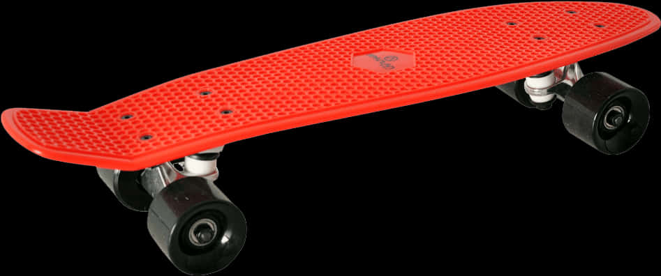 Red Plastic Skateboard Black Wheels