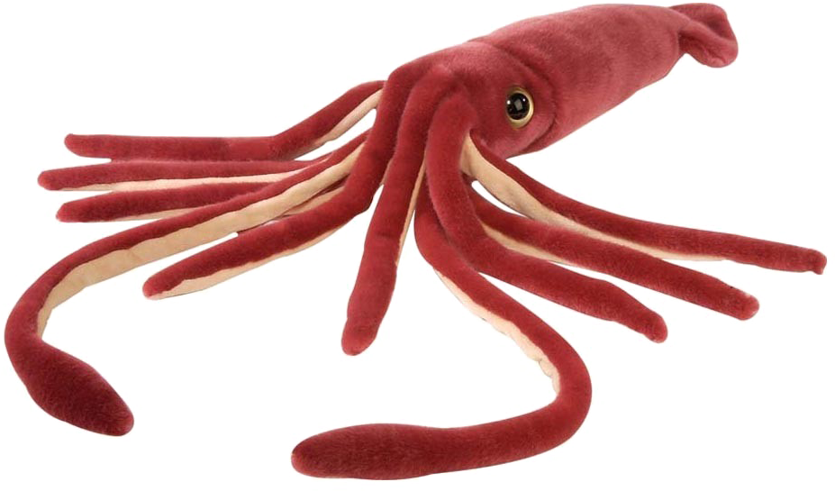 Red Plush Squid Toy