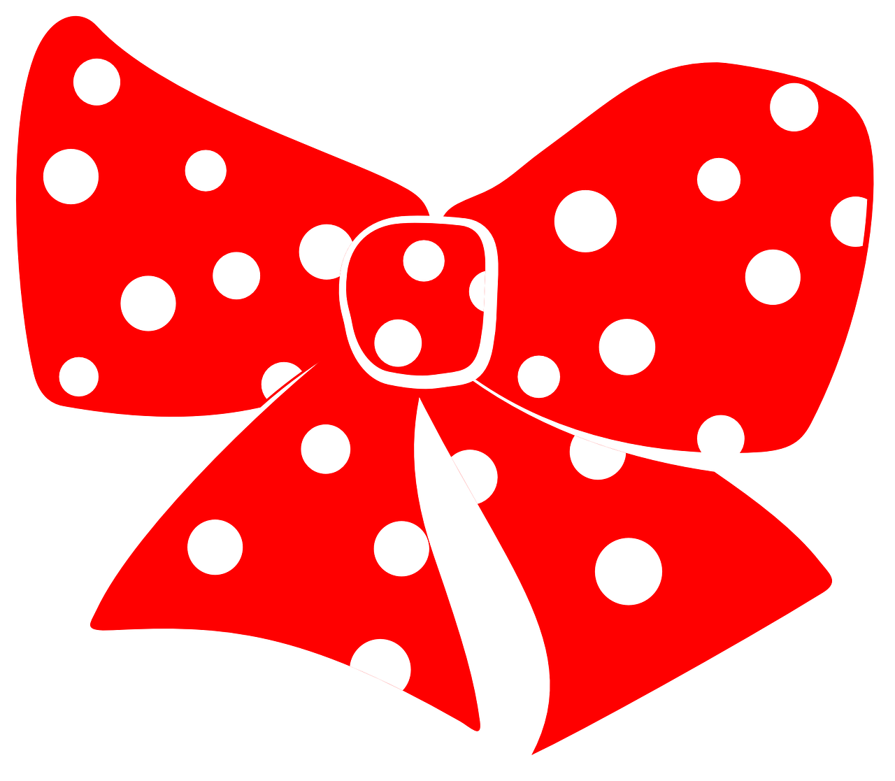 Red Polka Dot Bow Illustration