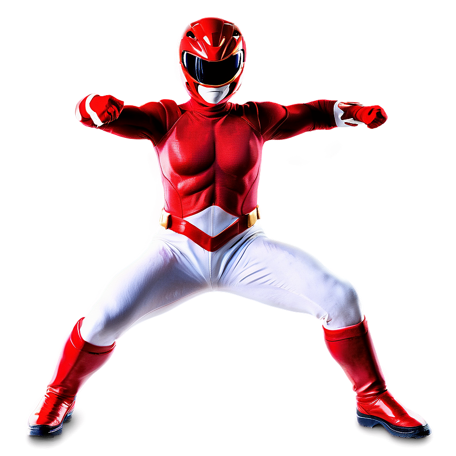 Red Power Ranger Action Pose Png 13