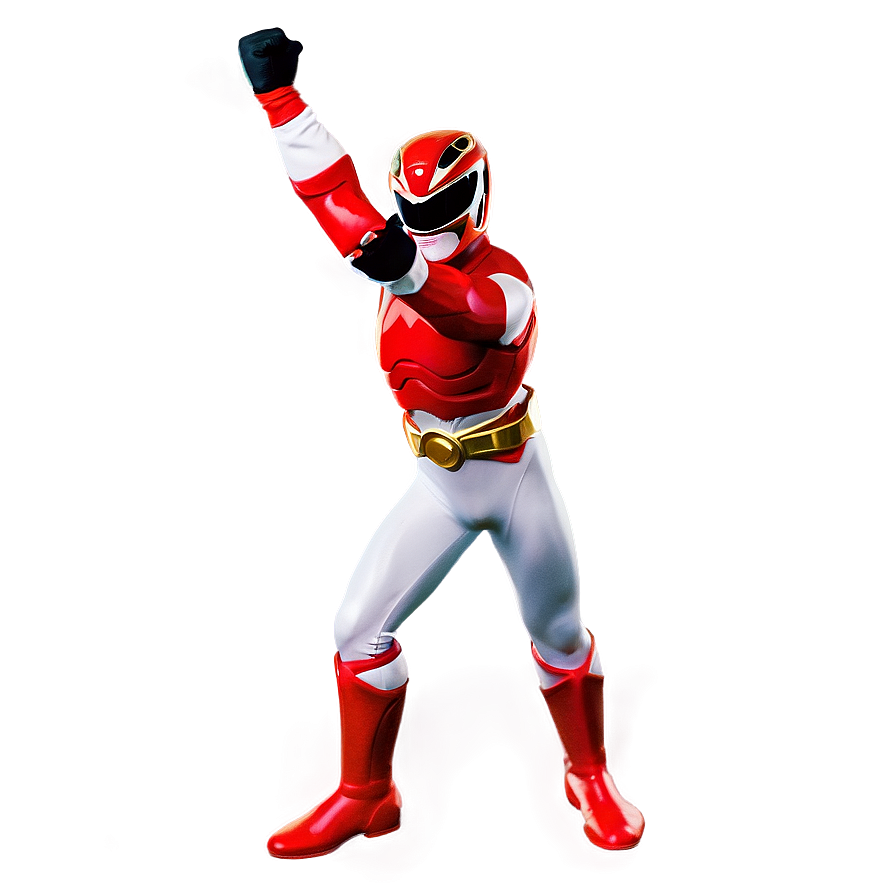 Red Power Ranger Action Pose Png Btd