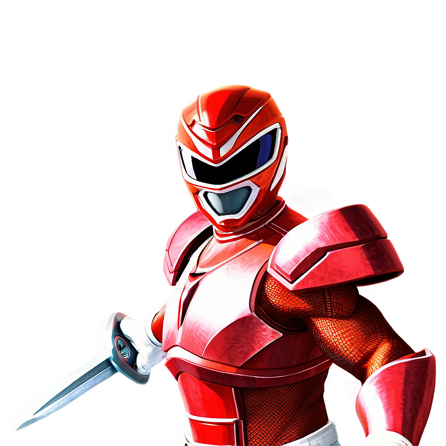 Red Power Ranger With Sword Drawn Png 48