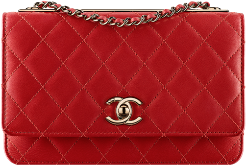 Red Quilted Designer Chain Purse