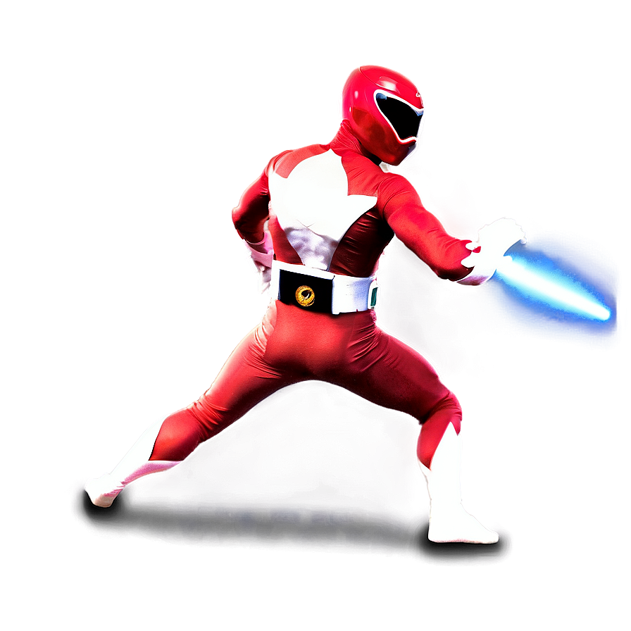 Red Ranger In Mid-attack Png Dip