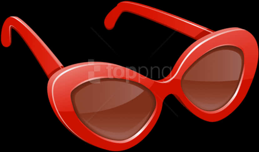 Red Retro Sunglasses Illustration