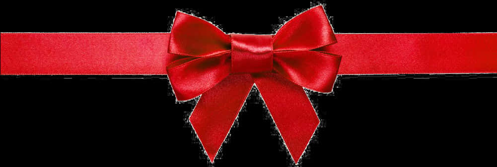 Red Ribbon Bowon Black Background