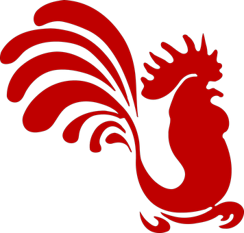 Red Rooster Silhouette Graphic