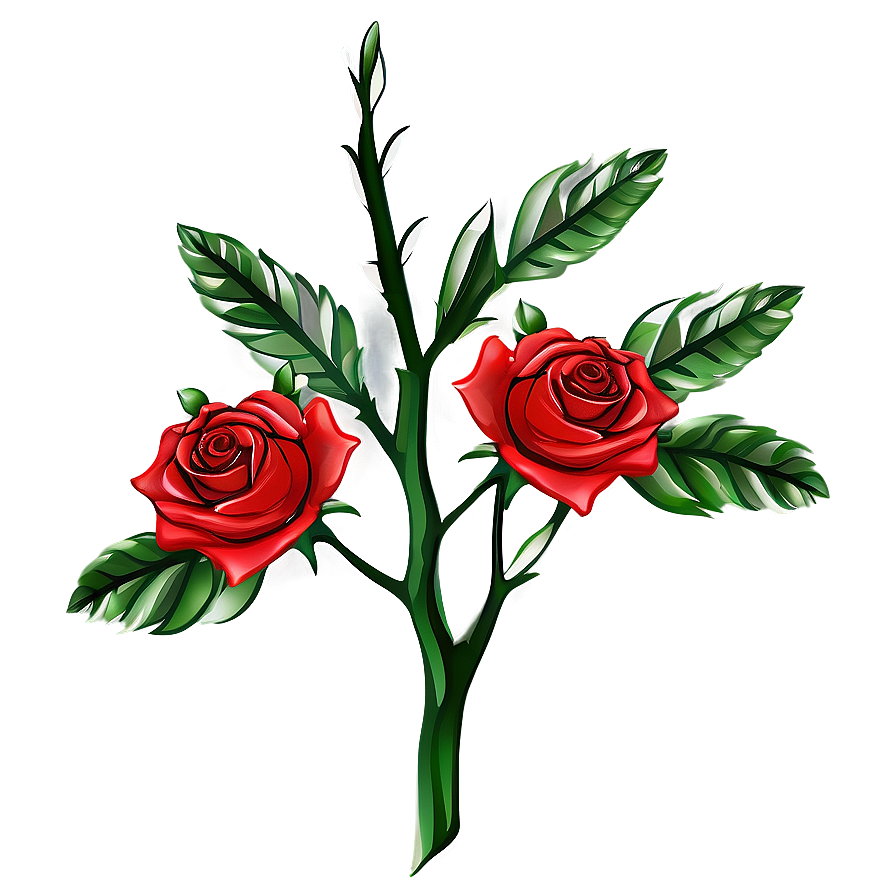 Red Rose Branch Png 05242024