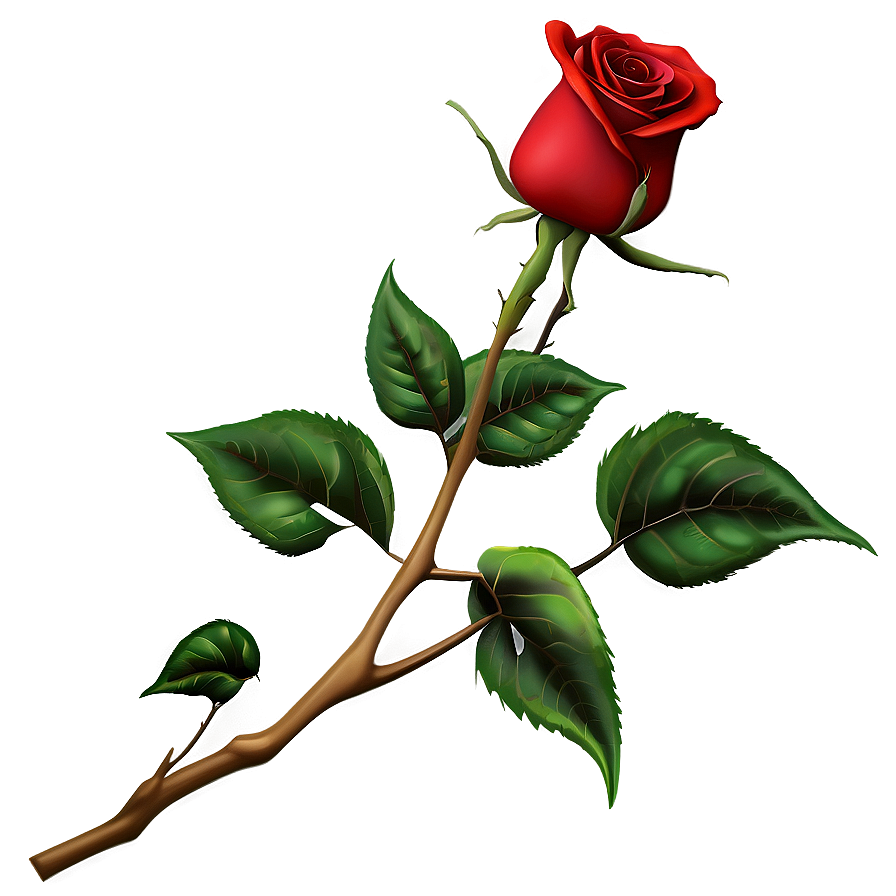 Red Rose Branch Png 74