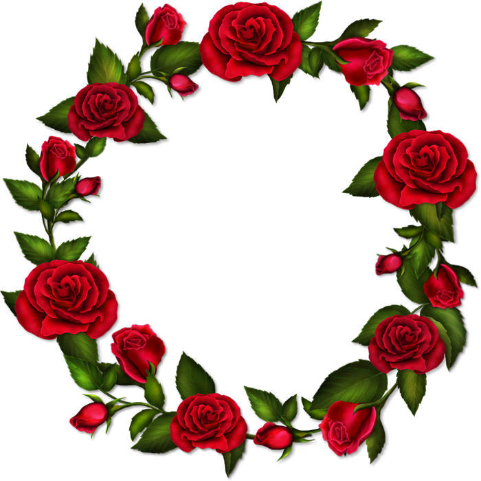 Red Rose Circle Border Design