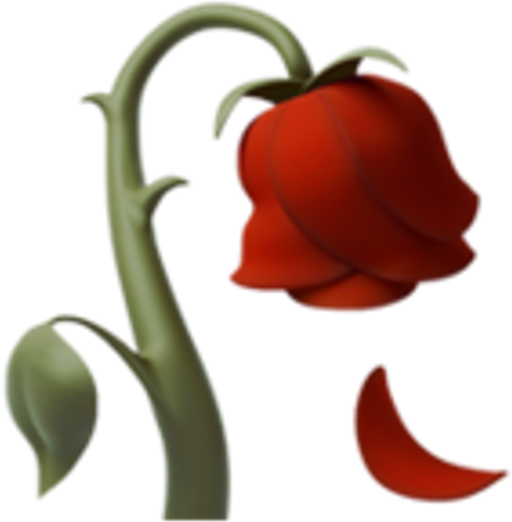 Red Rose Emoji Artistic Rendering