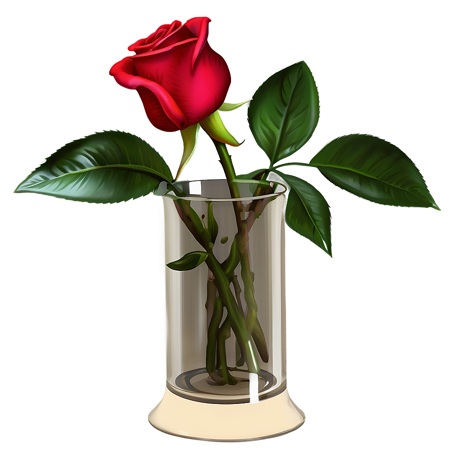 Red Rose In Vase Png 52