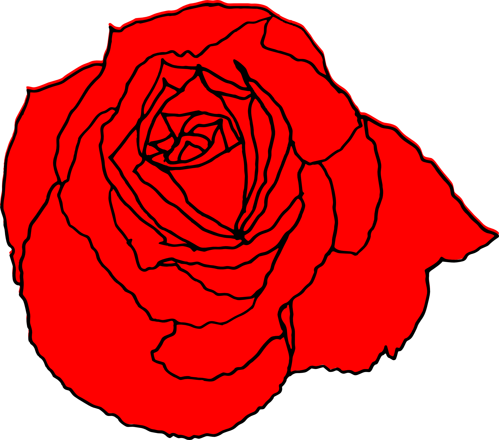 Red Rose Line Art Drawing