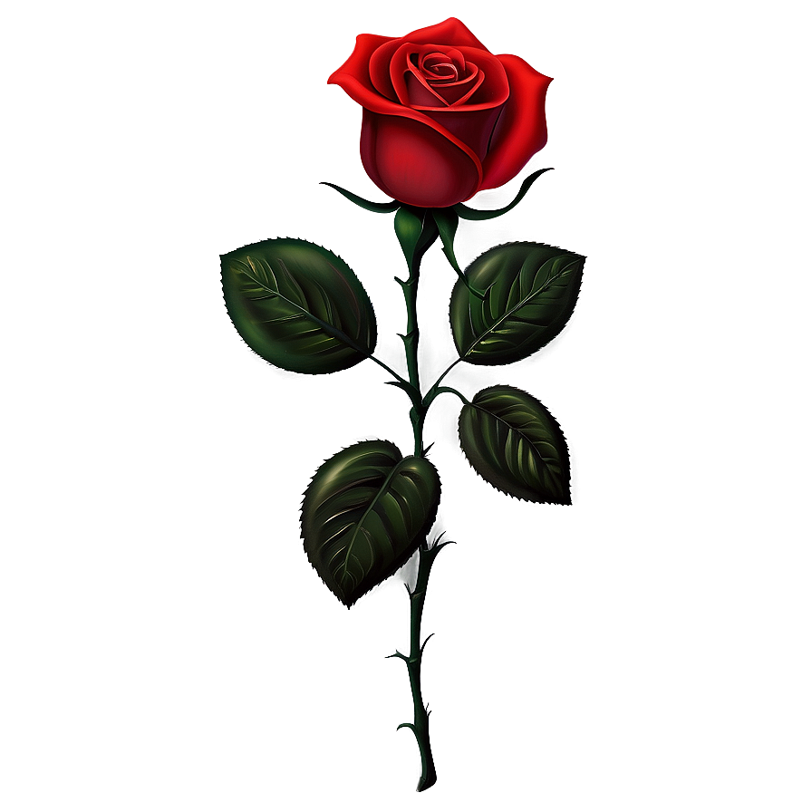 Red Rose On Black Png 31