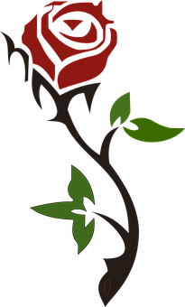 Red Rose Silhouette Art