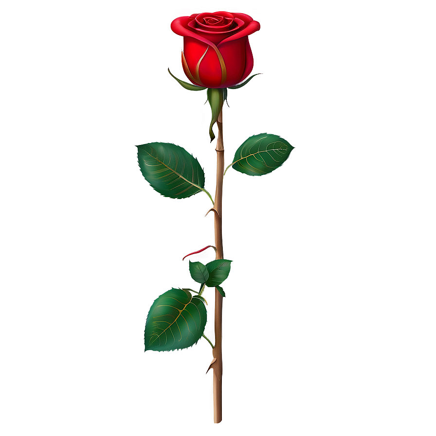 Red Rose Stem Png Meu34