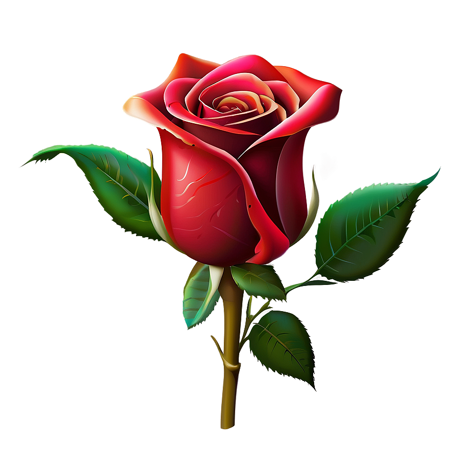 Red Rose Stem Png Qne42