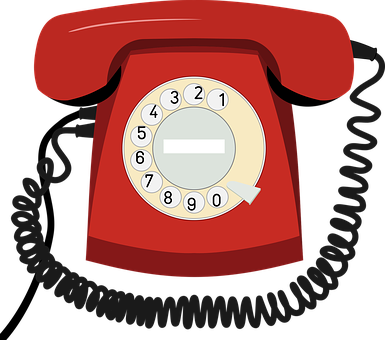 Red Rotary Phone Illustration