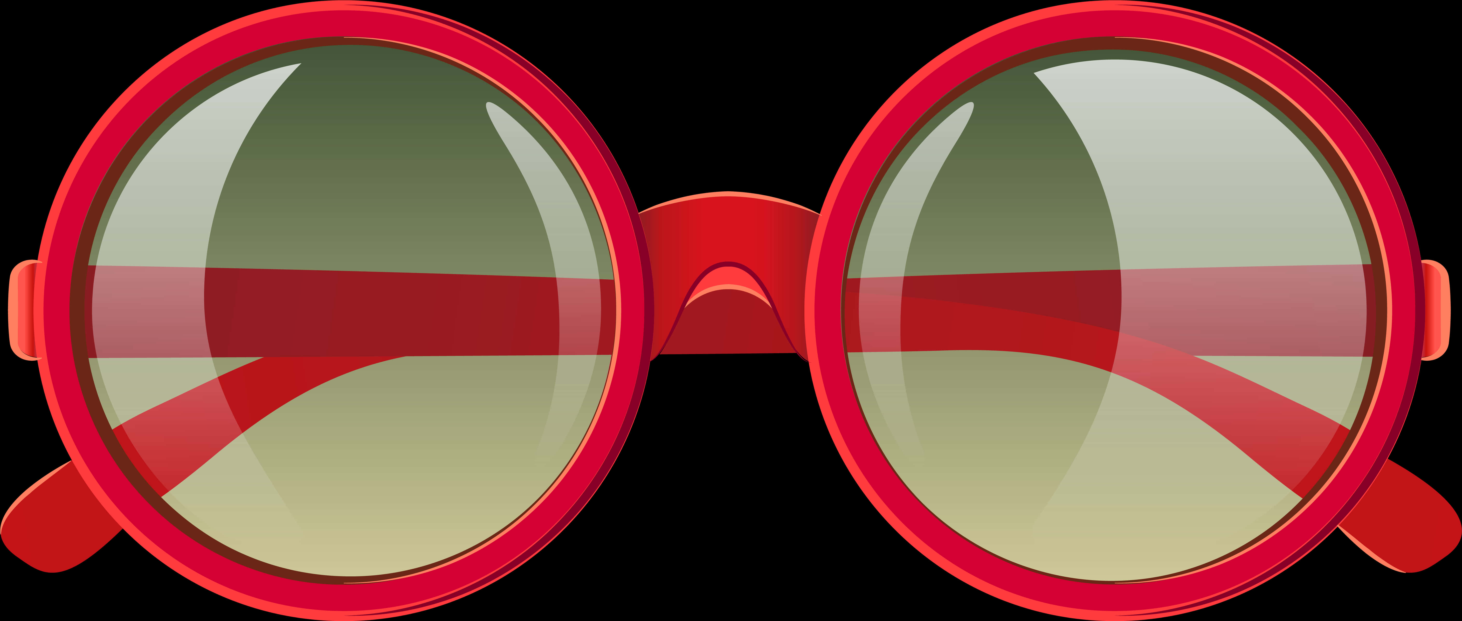 Red Round Sunglasses Vector