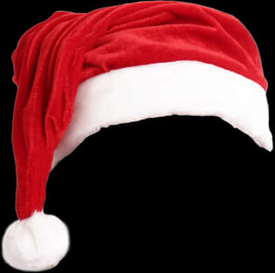 Red Santa Hat Isolatedon Black Background