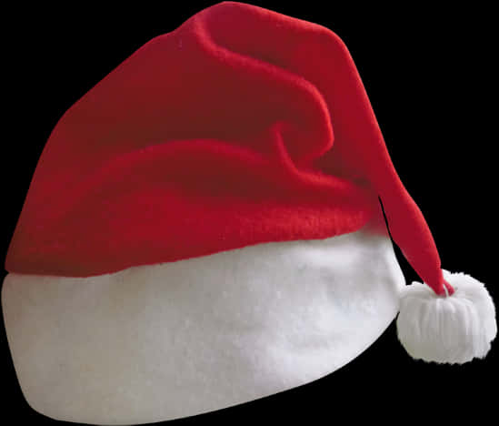 Red Santa Hat Isolatedon Black Background