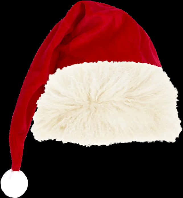 Red Santa Hat Isolatedon Black