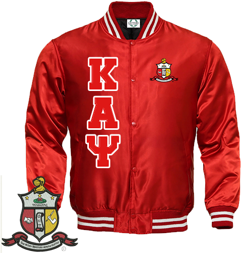 Red Satin Varsity Jacket