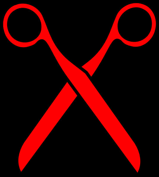 Red Scissors Black Background