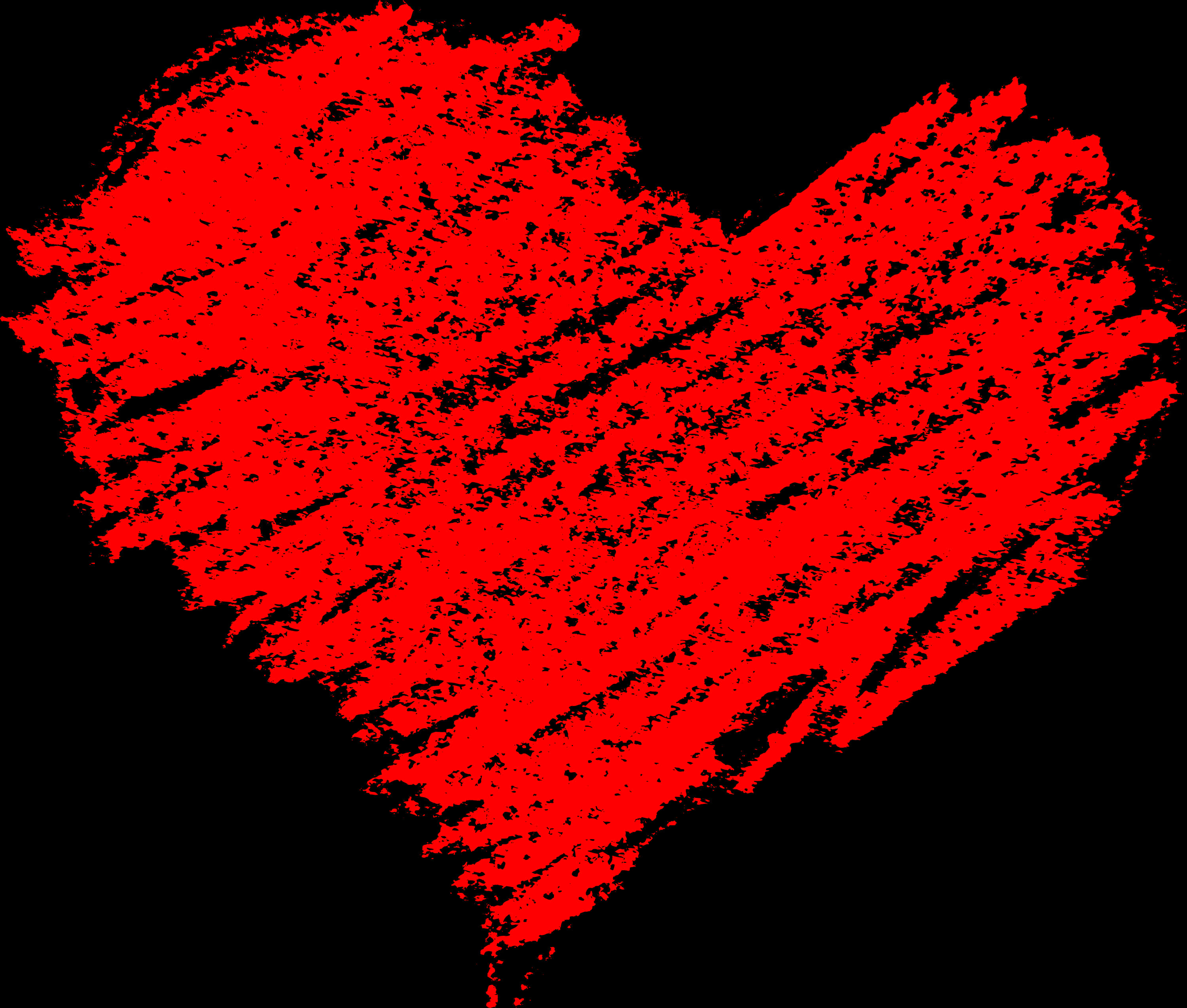 Red Scribble Hearton Black Background