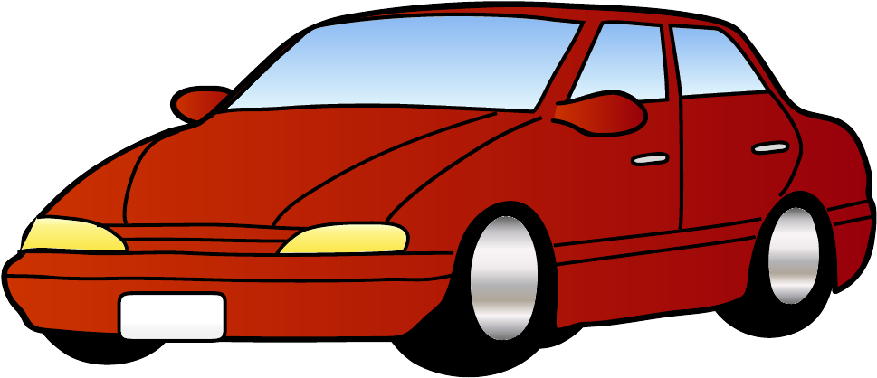 Red Sedan Cartoon Illustration