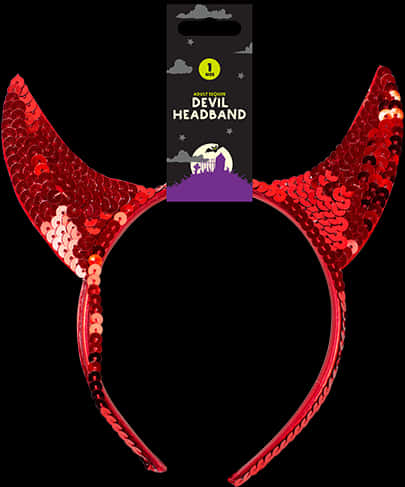 Red Sequin Devil Headband