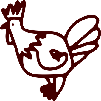 Red Silhouette Chicken