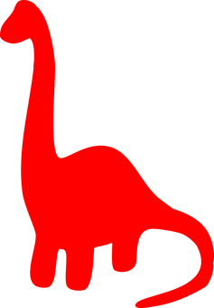 Red Silhouette Dinosaur Graphic