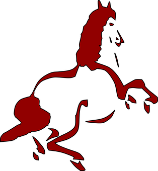 Red Silhouette Galloping Horse