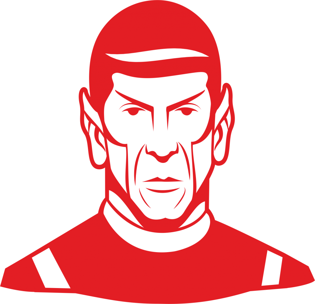 Red Silhouette Spock Vector