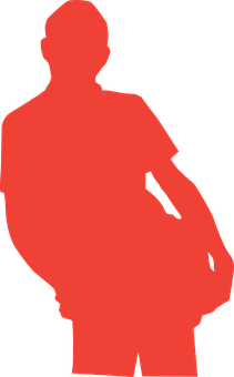 Red Silhouette Standing Man