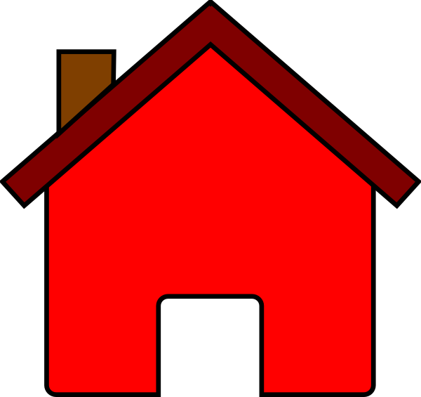 Red Simple House Clipart