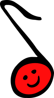 Red Smiley Face Black Background