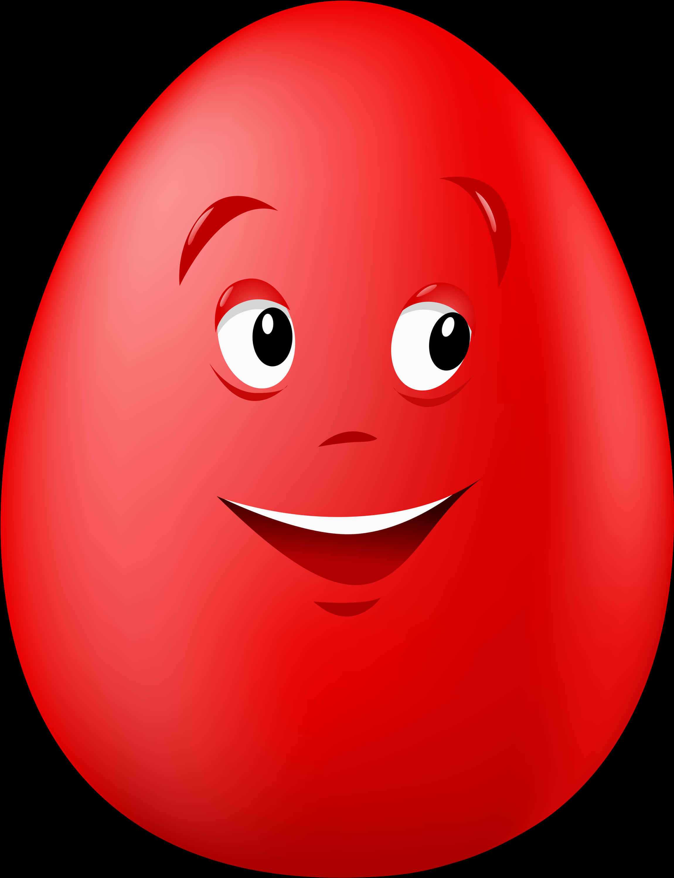 Red Smiling Egg Character