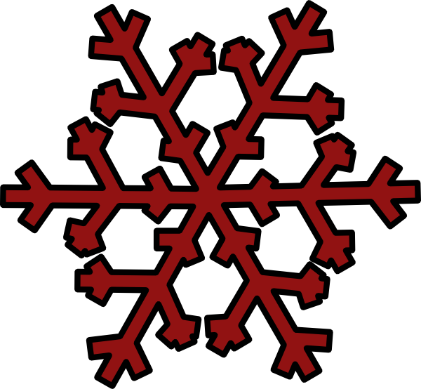 Red Snowflake Designon Blue Background