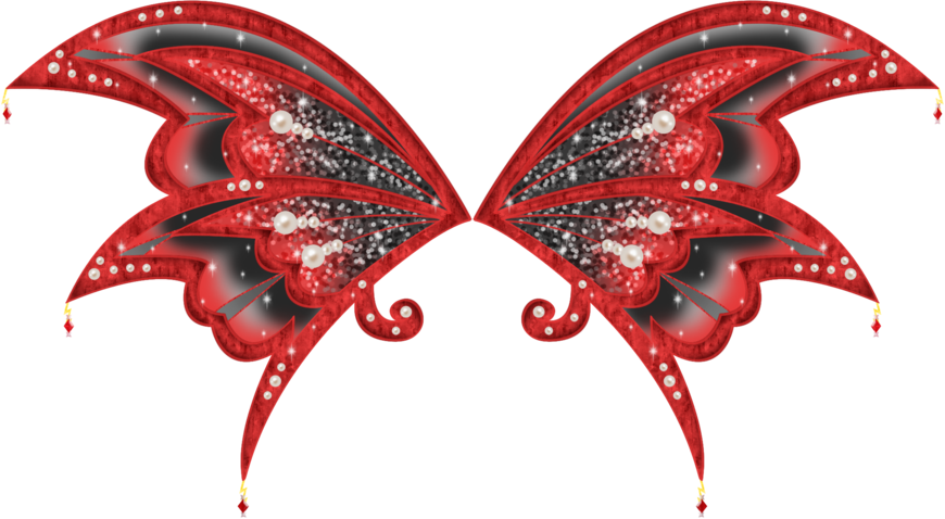 Red Sparkling Fairy Wings