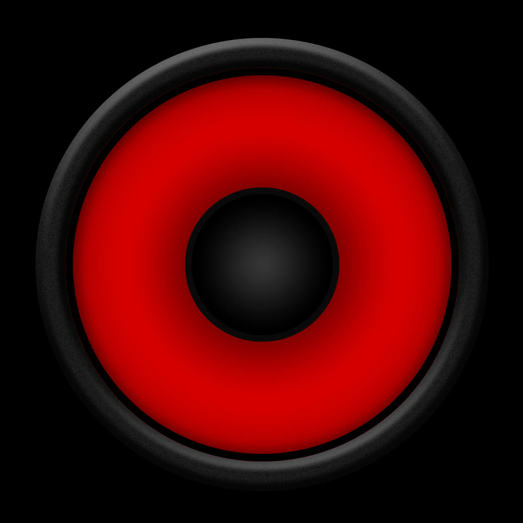 Red Speaker Cone Black Background