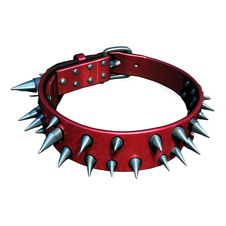 Red Spiked Collar Png 46